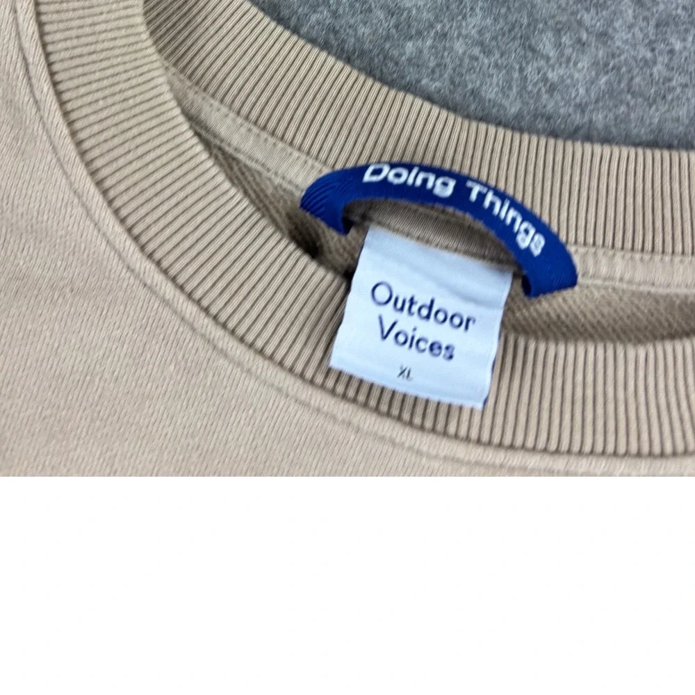 Outdoor Voices Move Your Body For Your Mind Tan Cotton Sweatshirt XL